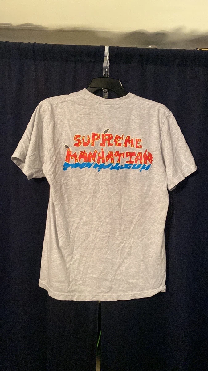 Supreme Manhattan Tee Ash Gray Grey in Small - pre-Owned- SS22