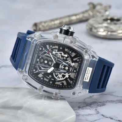 Herren Herren Armbanduhr Transparent Wasserdicht Analog Silikon Armband Uhr