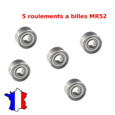 10 Roulements Miniatures MR52ZZ 2x5x2.5 Mm - Pour Spinners, Petits Mécanismes, Modélisme Roulement Précision Miniature