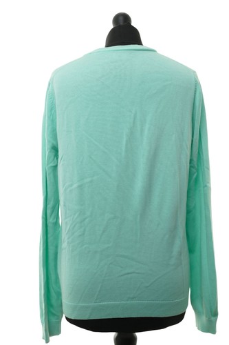 GANT Ladies Cardigan XL Green Turquoise Lightweight Crew Neck 100% Cotton - Picture 5 of 5