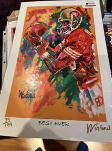 Jerry Rice best ever Limited edition 34 of 199, 17 x 11 signed by Winford