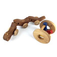 STICK RATTLE  CATERPILLAR Wooden Toy Rolling Baby Toddler Eco Friendly USA Made