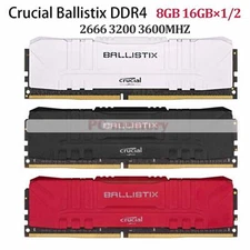 Crucial Ballistix DDR4 8GB 16GB RAM 2666 3200 3600MHZ Desktop Memory DIMM Lot US