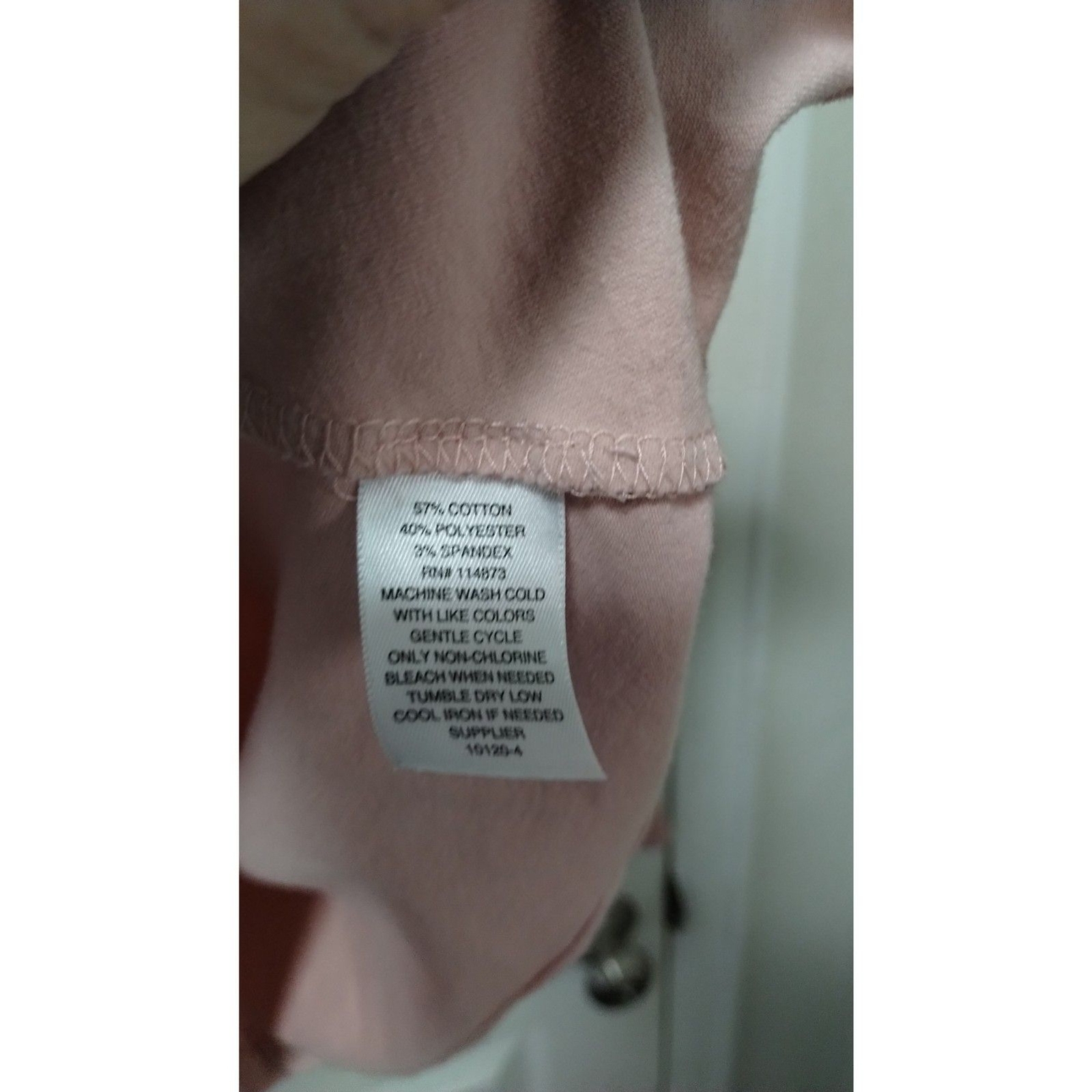 Belle + Sky Women's Dusty Pink Ruffle Sleeve Front Tie Long Sleeve Top Medium