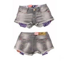 Cipo & Baxx Damen Denim Shorts – Destroyed Look Mit Spitze | High-Rise, Eng Anliegend | Aus 100% Baumwolle