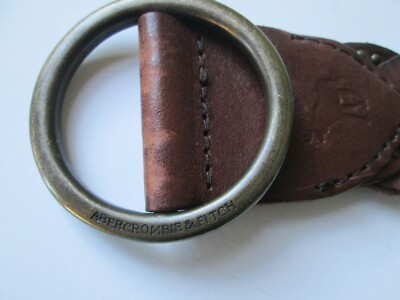 Abercrombie & Fitch Womens Brown Studded Leather Woven Brass  display picture 3