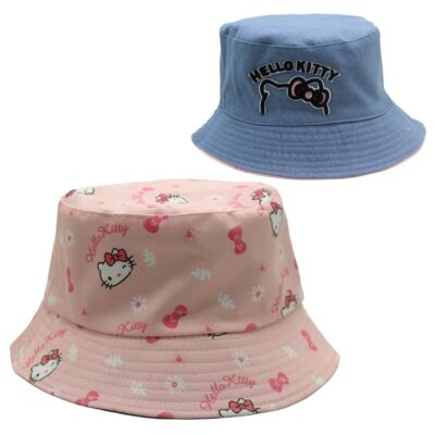 Hello Kitty Girl's Double Sided Bucket Hat Cap Fishing Boonie Brim Visor Sun