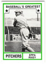 Eppa Rixey 1982 TCMA Greatest Pitchers Card #35 Green Boarders