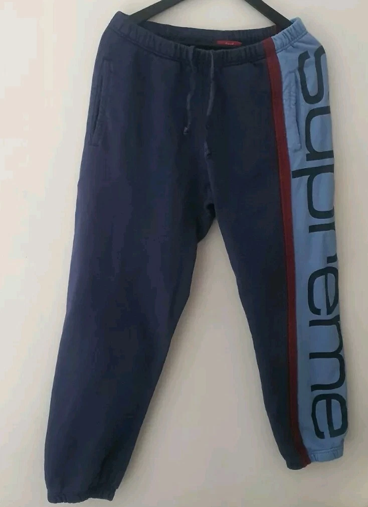 Pantalon de survêtement FW20 Supreme grand logo lambrissé bleu marine taille S petit pantalon