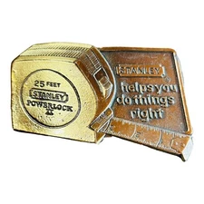 Vintage 1980 STANLEY TOOLS Tape Measure Limited Edition solid brass Belt Buckle!