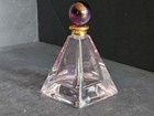 Pink Perfume Pyramid Bottle with Purple Stopper — photo 1