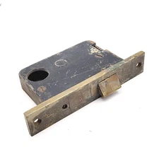 Vintage Mortise Lock Door Hardware Salvage Grip Lever Deadbolt Exterior Brass