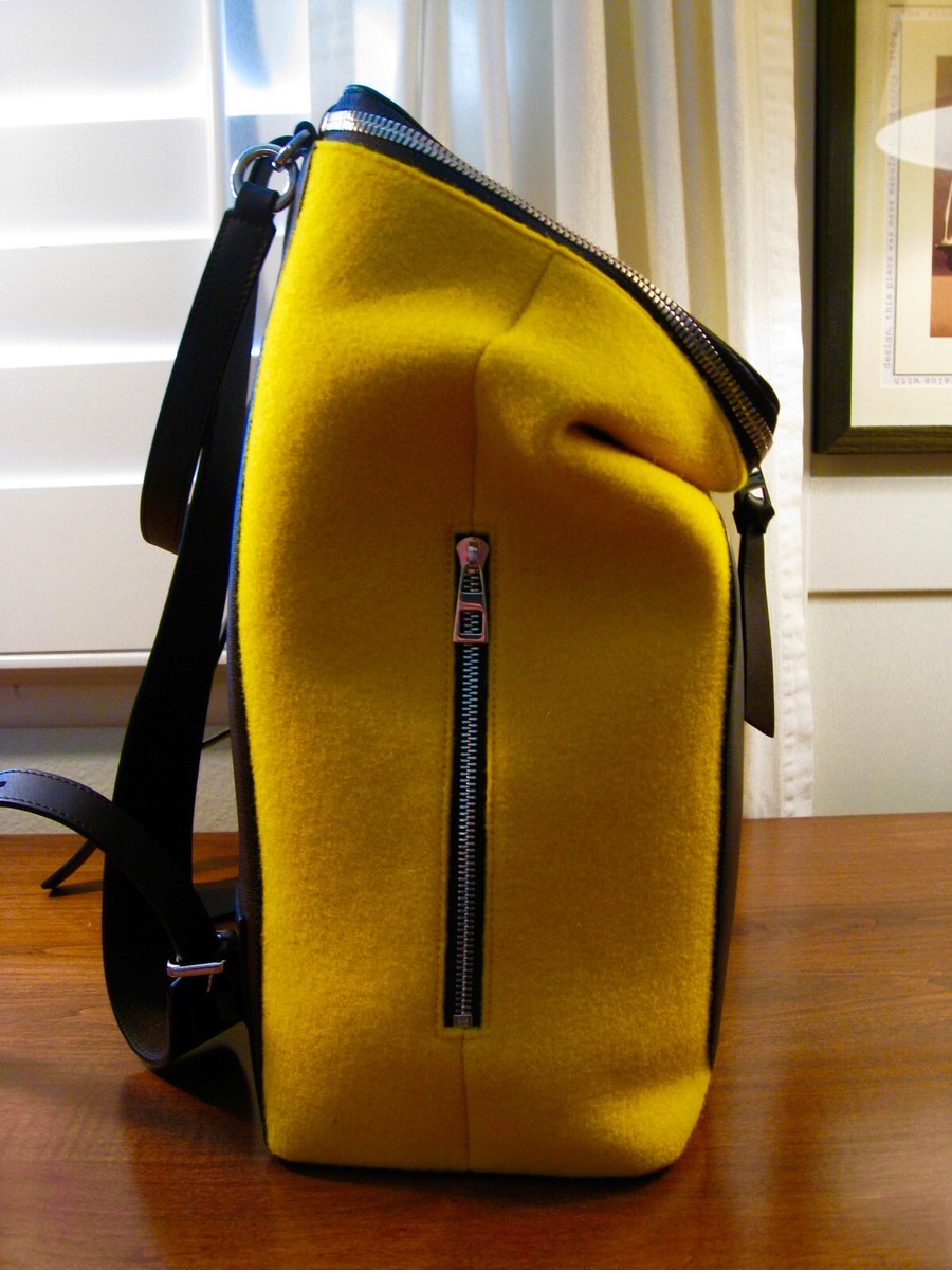 LOEWE GOYA EXPANDABLE COLOR BLOCK BACKPACK IN WOOL AND SOFT