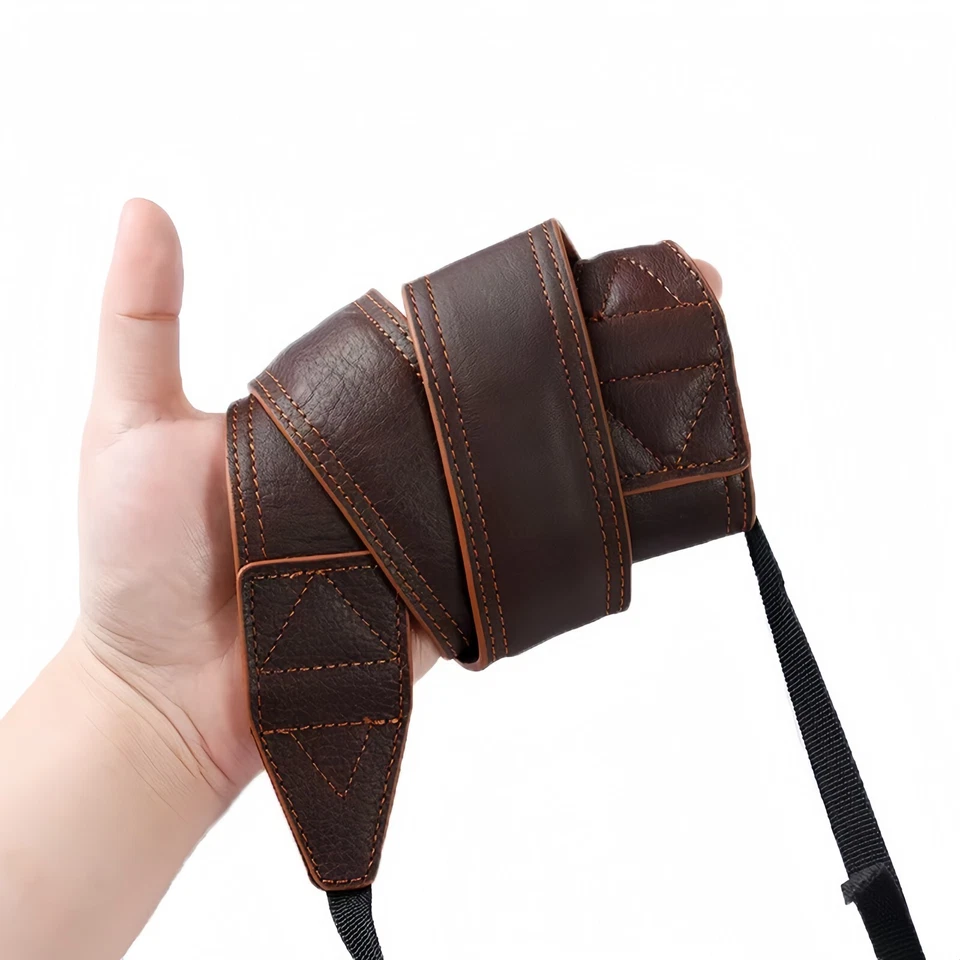 Correa de cámara La primera capa de cuero para Canon Nikon Sony Fujifilm Panasonic Foto 3 de 4