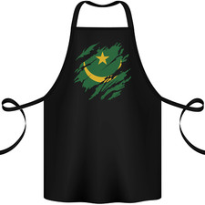 Torn Mauritania Flag Mauritanian Day Football Cotton Apron 100% Organic