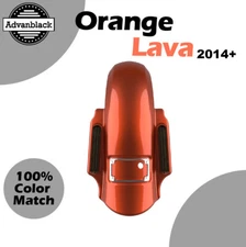 Advanblack For 14+ Harley Dominator Stretched Extended Rear Fender ORANGE LAVA