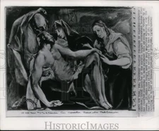 1955 Press Photo Painting of Pieta by El Greco Purchased by Stavros Niarchos