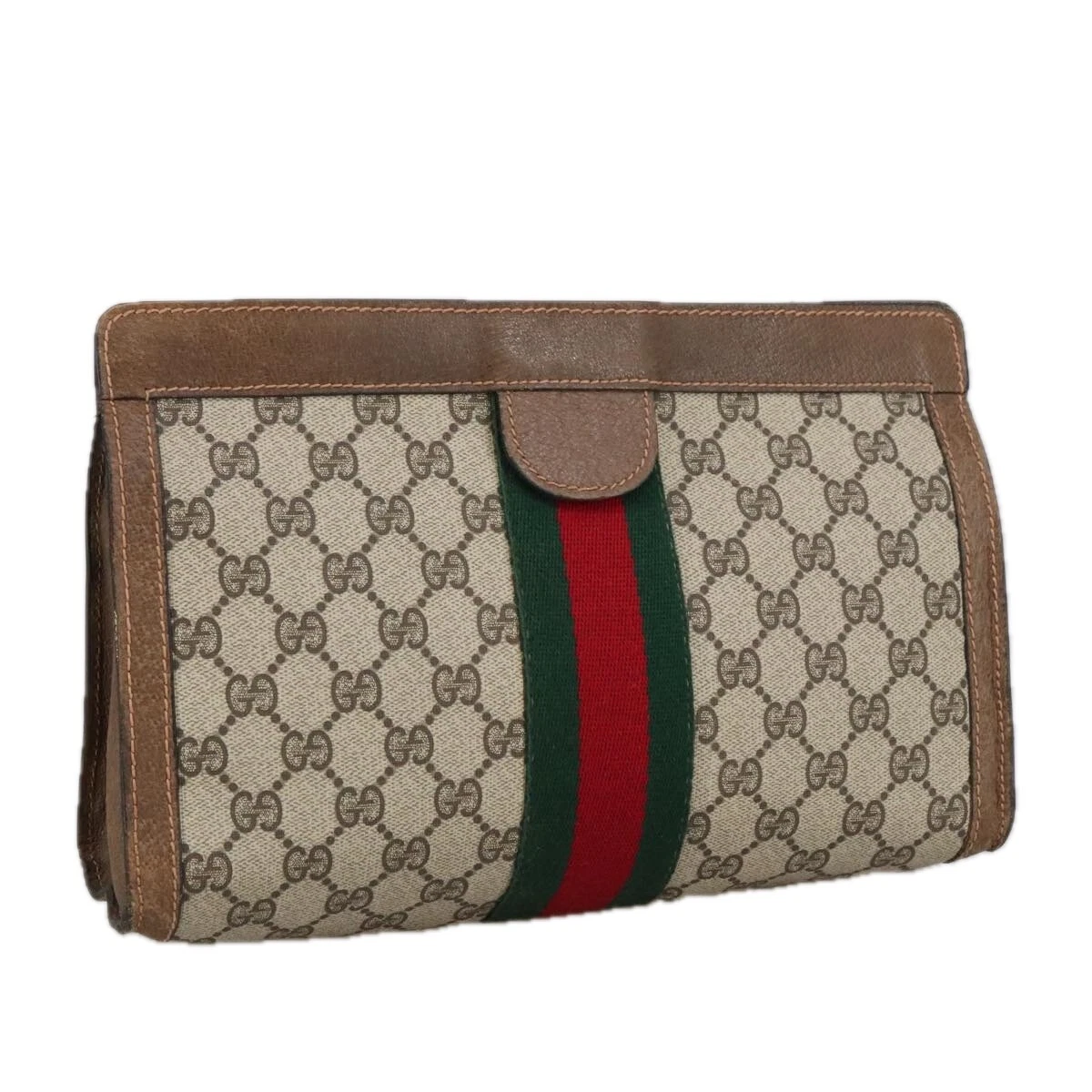 Sac pochette GUCCI GG Supreme Web Sherry Line PVC beige 37 014 2125 authentique 101180