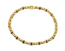 18K Gelbgold Armband 8,3 Zoll Mariner Kettenarmband Anker Gliederarmband