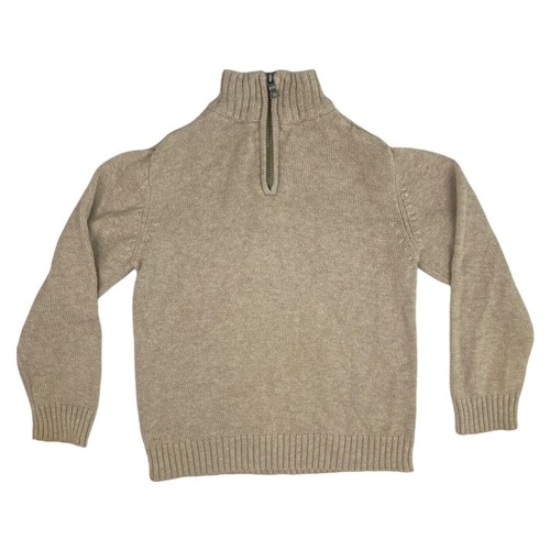 Place Est. 1989 Boy's 1/4 Zip Mock Neck Pullover Sweater S 5/6 Cream Cotton - Picture 1 of 6