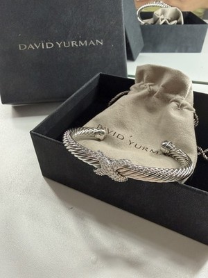 David Yurman Cable Flex X Bracelet 7mm Sterling Silver with Diamonds 