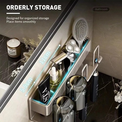 Toothbrush Holder Toothpaste Organizer Toothbrush Rack for Bathroom - Picture 3 of 20