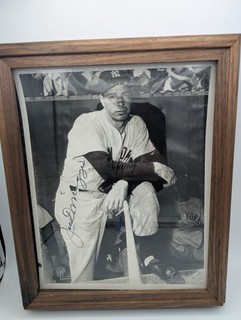 Joe Dimaggio Autographed Framed Photo 11X9 Wood Frame!!