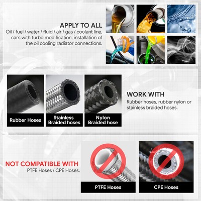 SYKRSS 6AN 90 Degree Push Lock Hose End Fitting Aluminum Female Swivel To Push Lock Barb Type Fitting For Rubber Fuel Line - Foto 12