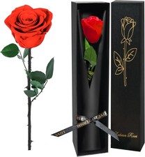Red Single Forever Roses in a Box,Preserved Flowers for Delivery,Preserv