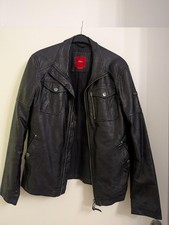 s.Oliver Lederjacke Schwarz Herren Gr. S | Biker Style | Top Zustand | Lammnappa