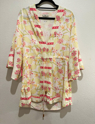 Anthropologie Maaji Lemonade Joy Kaftan Sz Medium