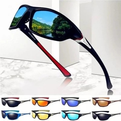 Polarisierte Sonnenbrille Herren Damen Retro quadratisch Sport Autofahren Angeln Radfahren UK