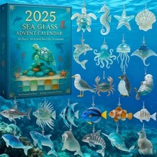 Sea Glass Marine Life Advent Calendar 24 Days Ocean Christmas Countdown Calendar