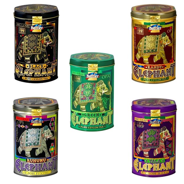 Battler Tee Elephant 5Er Set In Metalldosen (5 X 100G) Sri Lanka Schwarztee-image