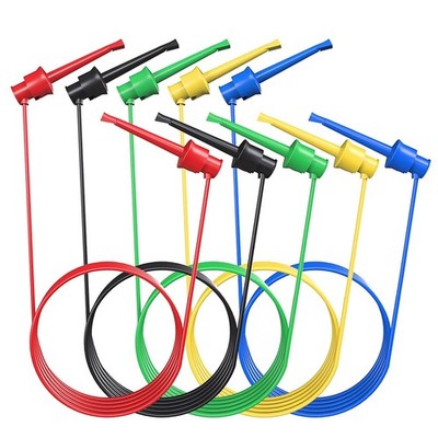 Cleqee Silicone Multimeter Test Leads Dual SMD IC Test Hook Clips Probes for Ele