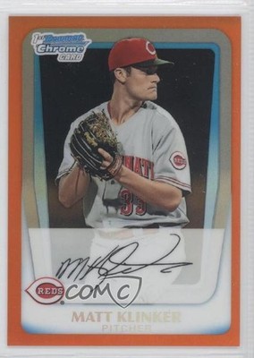 2011 Bowman Chrome Prospects Orange Refractor 2/25 Matt Klinker #BCP77 2f9
