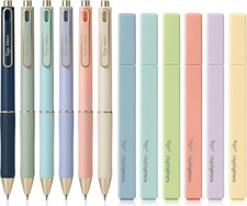 12 Pack Bible Highlighters and Pens Set No Bleed, 6 Aesthetic Pastel Highlighter