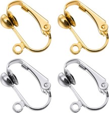 Clip-on Earring Converters for DIY Earrings Gold Silver 36 Pack