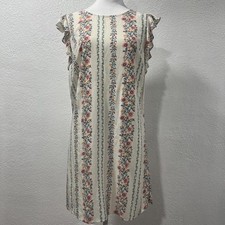 Old Navy Shift Midi Dress Floral Size Small Romantic Ruffle Fairy Lined Rayon