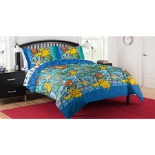 NEW Pokemon 5 Piece Full Double Bedding Set Comforter  Sheets  2 Pillowcases