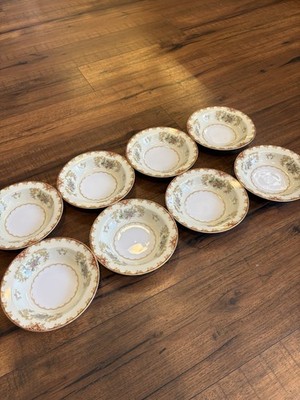 VTG Nortitake China Cardinal Rose Saucer Bowl  Set Of 8 Occupied Japan