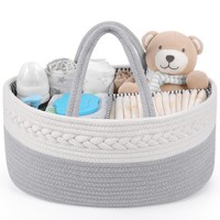 Windel Caddy Organizer Wickeltisch Aufbewahrungskorb Grau Tragbar Baumwollseil