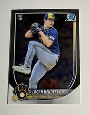 Logan Henderson 2025 Bowman Chrome Rookie Card #92 Milwaukee Brewers RC