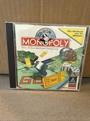 Monopoly Windows Version PC CD-ROM Game - 1996 Hasbro Interactive Looks new