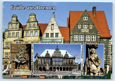 Gruss aus Bremen GERMANY 4x6 Postcard