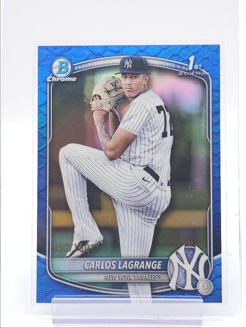 CARLOS LAGRANGE 2025 BOWMAN CHROME 1ST BLUE REPTILIAN YANKEES /150 Q2754