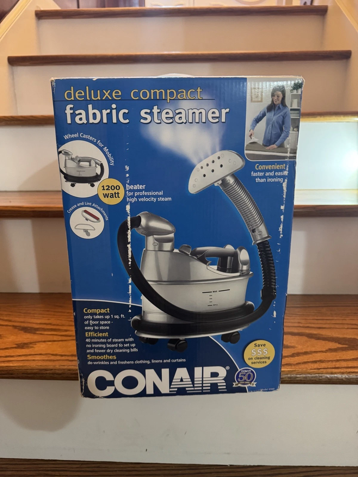 New in Box CONAIR Fabric Steamer DELUXE 1200 Watt Heater GS60 *FREE SHIPPING