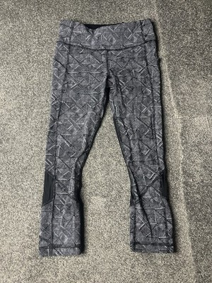 Lululemon Pace Rival Crop Leggings Womens US 4 Formation Alpine Black Tight 20 