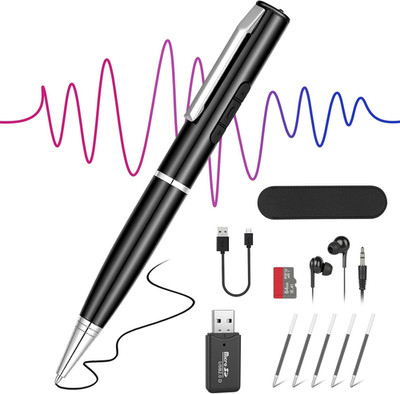 64GB Digital Voice Recorder, tragbares Aufnahmegerät mit HD Audio, DSP Intell