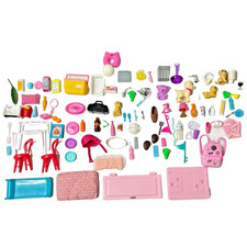 Vintage Barbie Doll Mini Play Food House Chairs Accessories Pets Huge Lot of 98